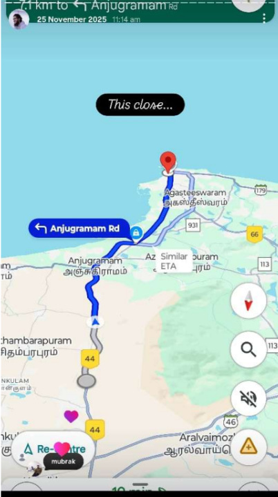 Very close to destination